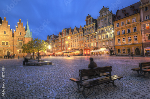 Wrocław stare miasto w nocy