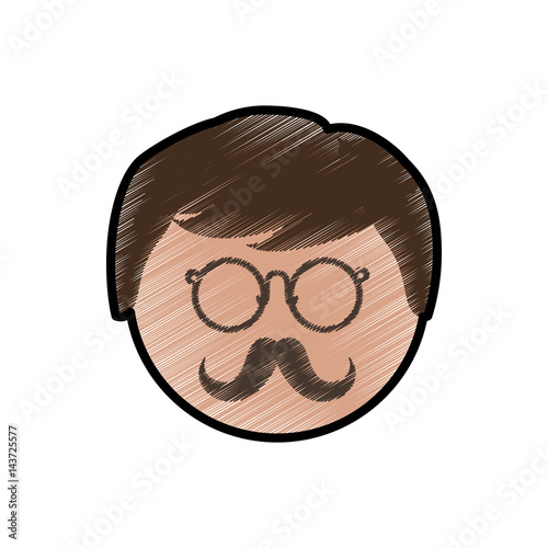 Vintage glasses and mustache icon vector illustration graphic design