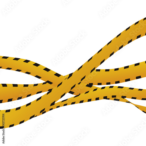 Police yellow tape icon vector illustration graphic design