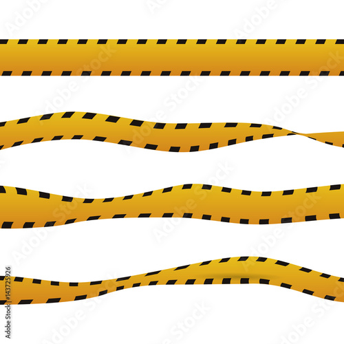 Police yellow tape icon vector illustration graphic design