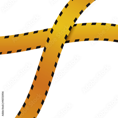 Police yellow tape icon vector illustration graphic design