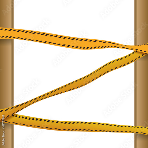 Police yellow tape icon vector illustration graphic design