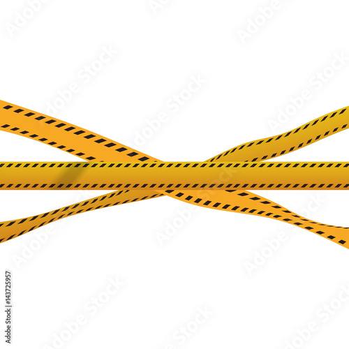 Police yellow tape icon vector illustration graphic design