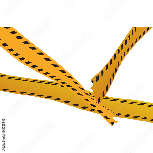 Police yellow tape icon vector illustration graphic design