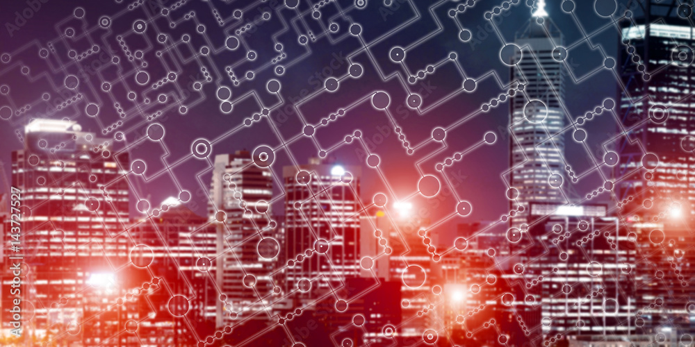 Obraz premium Wireless connection or networking concept as means of communication and social interaction