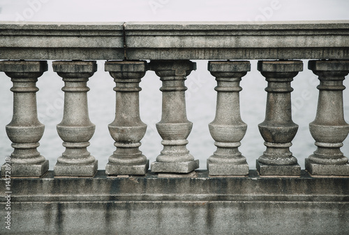 Fotografie old stone balustrade of railing