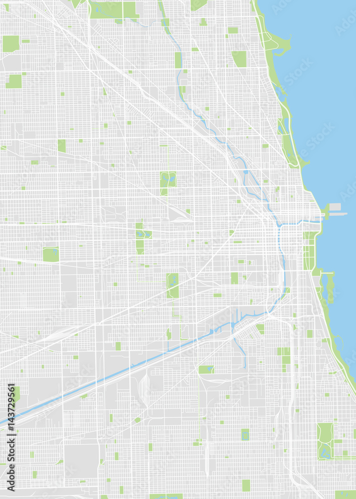 Obraz premium Chicago colored vector map