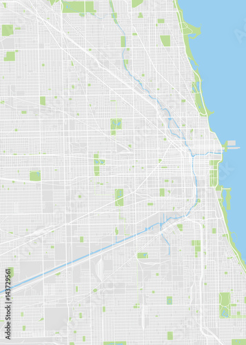 Chicago colored vector map