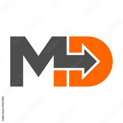 letter m and d logo vector.