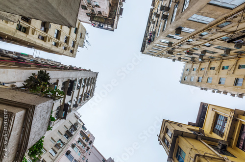 low angle view of skyscrapers in Hong Kong