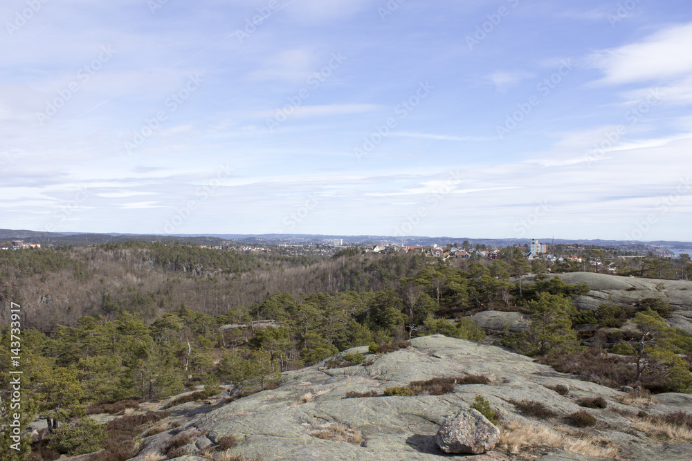 View over the city of Kristiansand in the southern part of Norway.