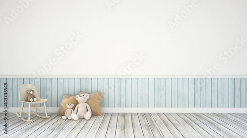 rocking chair, Teddy Bear and Pillow/ 3D Rendering