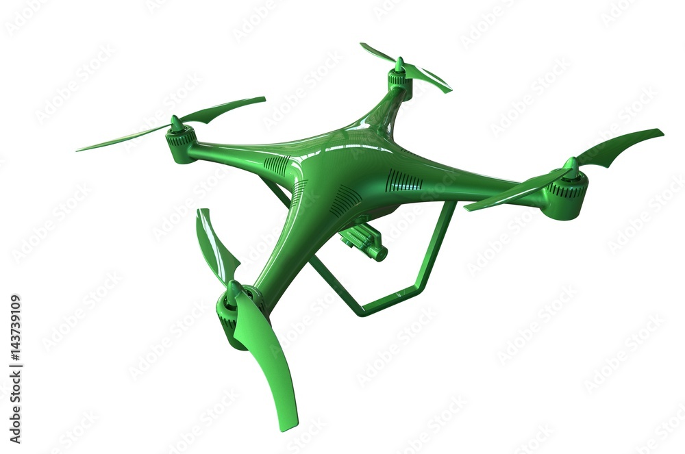3d illustration of a drone on a white background 3d illustration of a drone on a white background