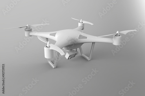 3D illustration of a quadcopter without textures