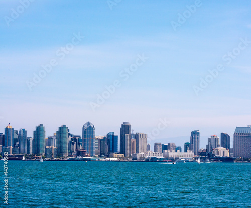 City of San Diego,California Bay and sailboats