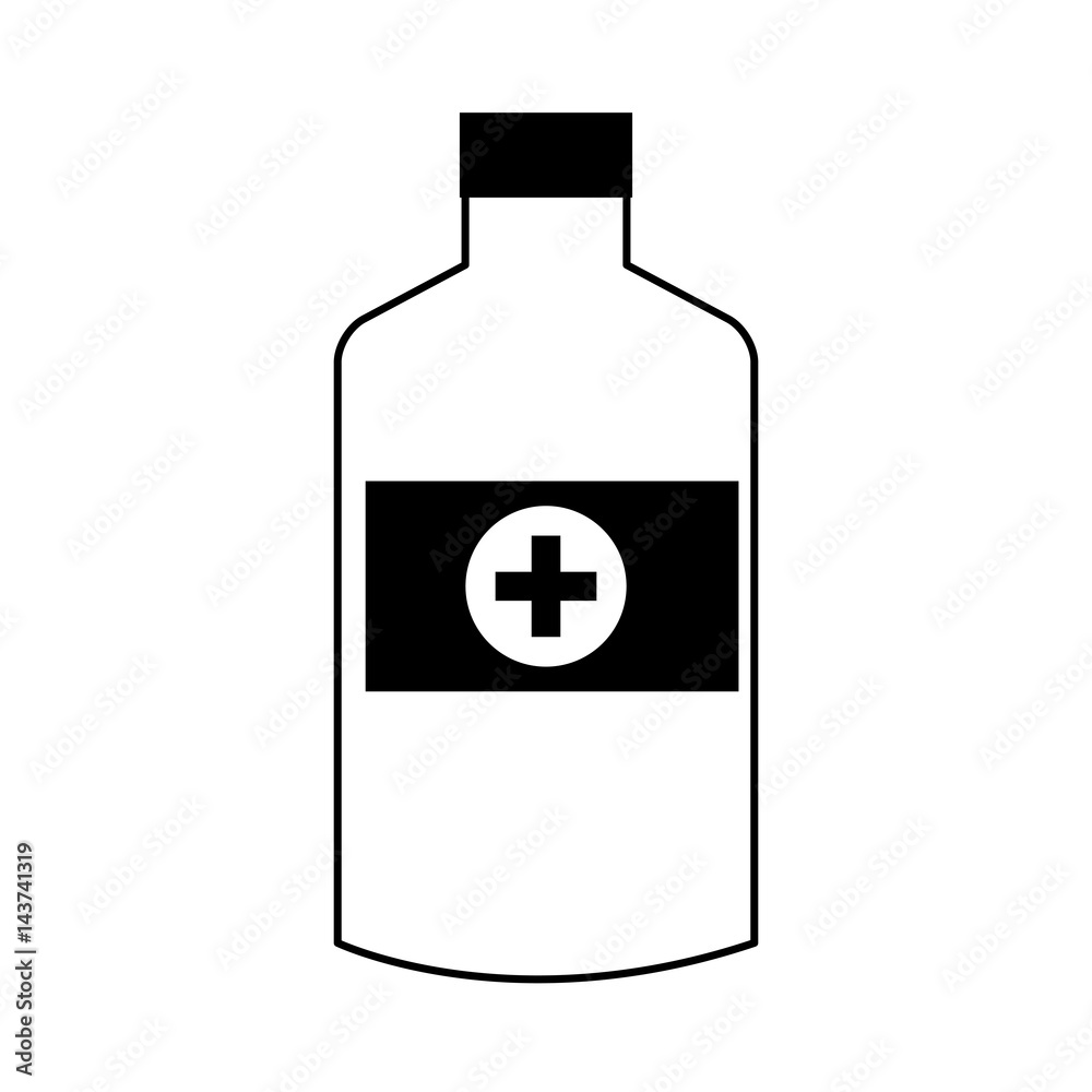 Fototapeta premium medicine bottle icon over white background. vector illustration