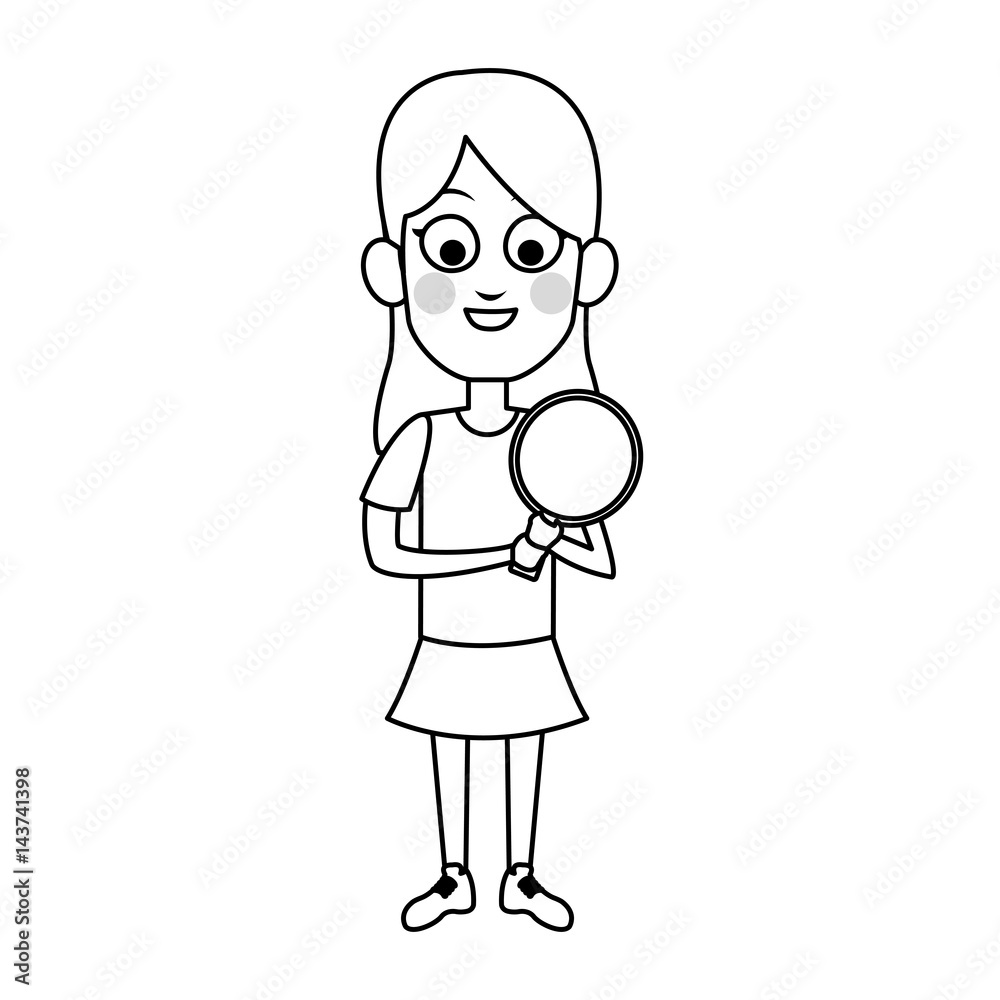 girl with ping pong racket, cartoon icon over white background. vector illustration girl with ping pong racket, cartoon icon over white background. vector illustration