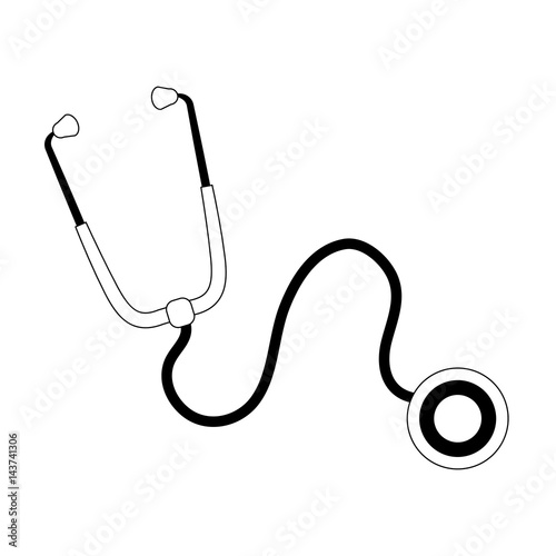 stethoscope tool icon over white background. vector illustration