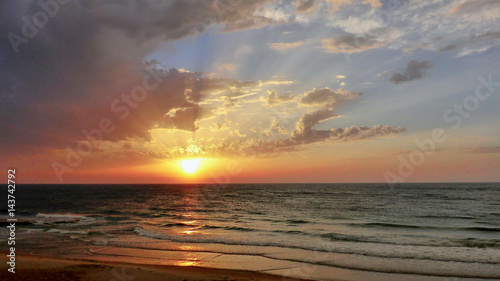 Sea view at sunset in Tel Aviv.