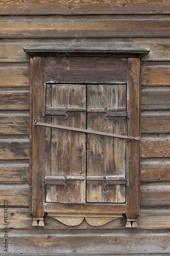 Closed shutters of the old house