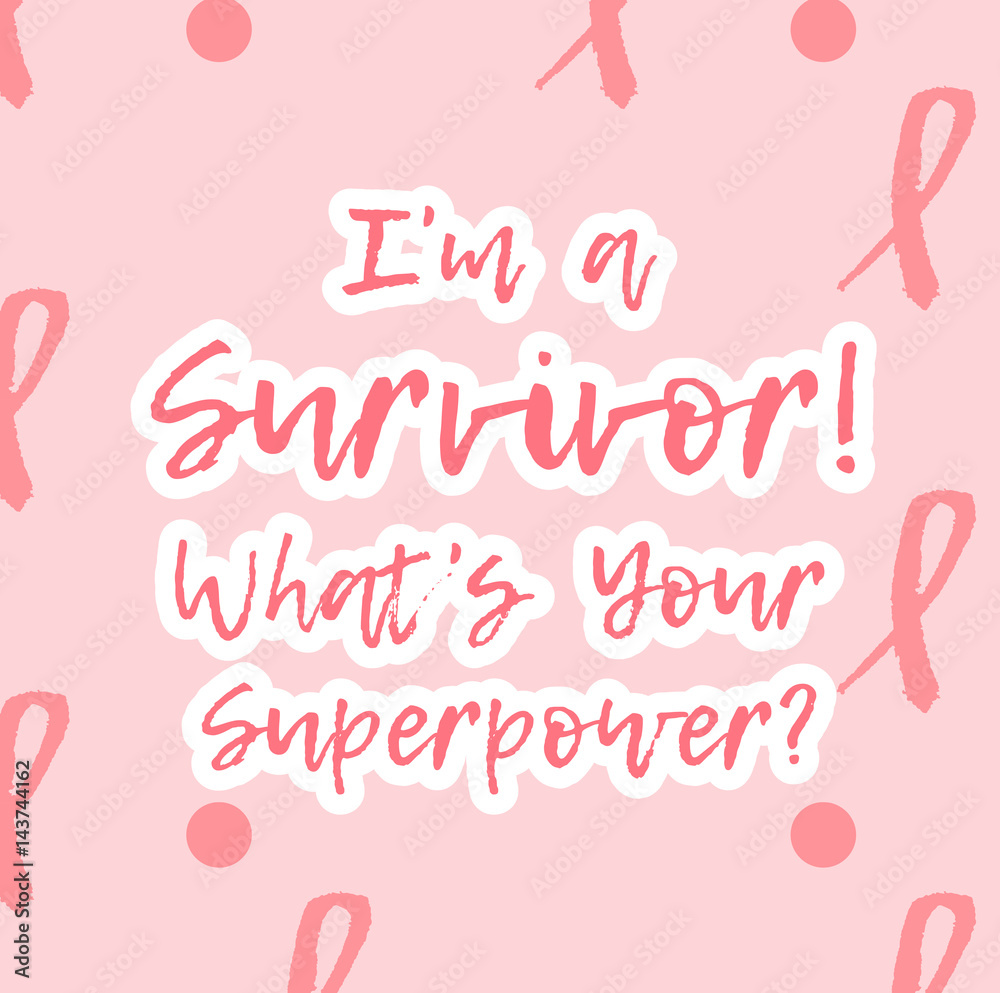 Fototapeta premium Vector Breast cancer awareness pink ribbon