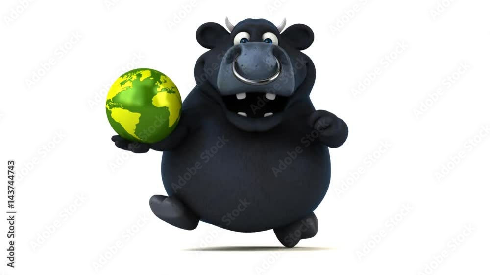 Fun black bull - 3D Animation Fun black bull - 3D Animation