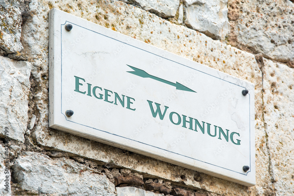 Fototapeta premium Schild 117 - Eigene Wohnung
