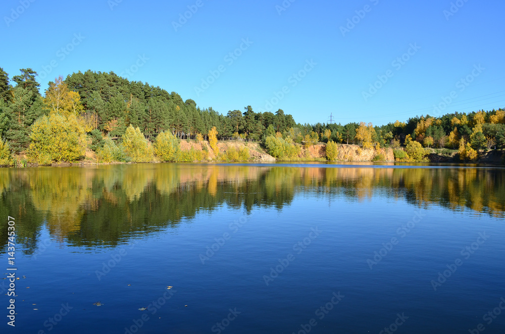 Pond in the autumn park