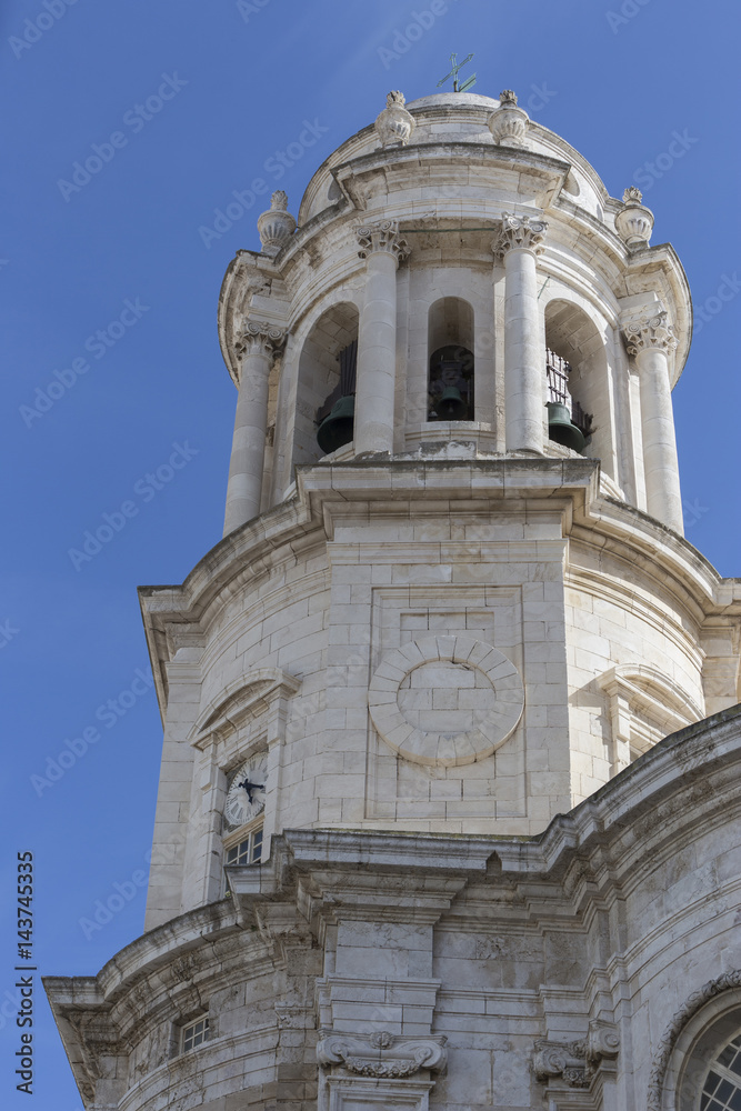 Cathedral church tower Cadiz, Spain