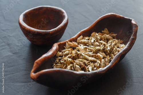 Set of chahe with tea and bowl photo