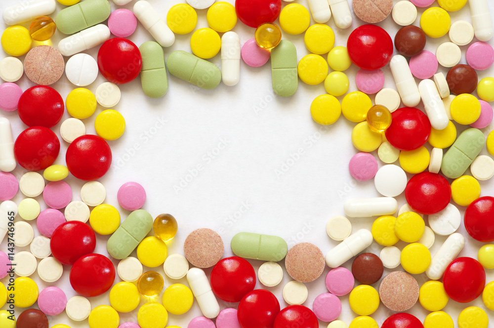 Heap of colorful pills Heap of colorful pills