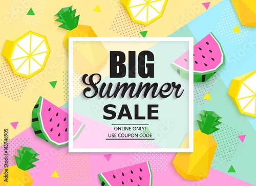 Summer sale colorful banner