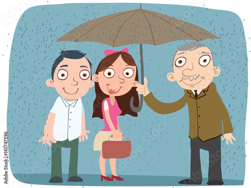 kindness man share his umbrella