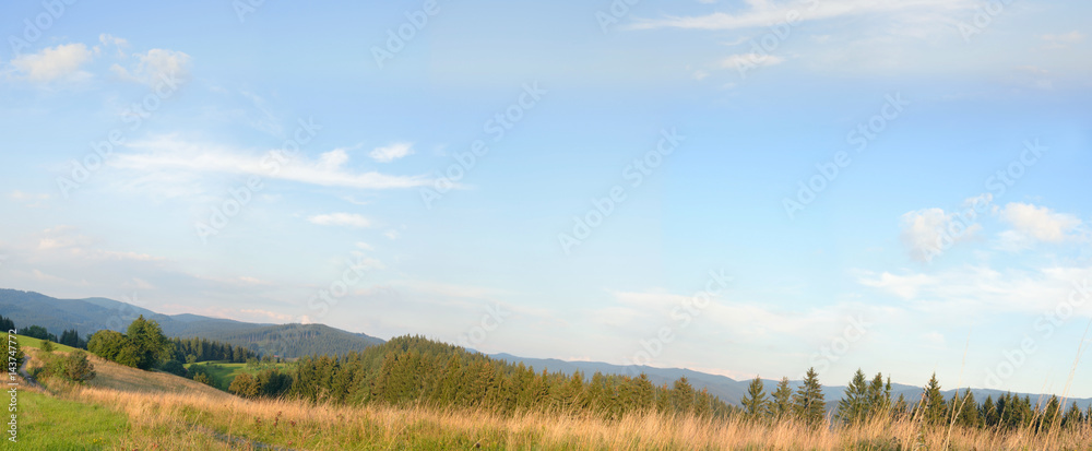 Beskydy Mountains in Moravia in the Czech Republic. Panoramic. Beskydy Mountains in Moravia in the Czech Republic. Panoramic.