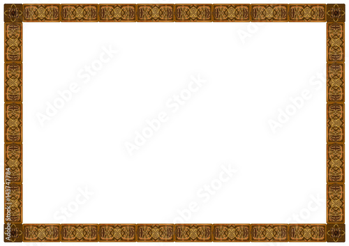 Exquisite wooden frame with carved ornaments