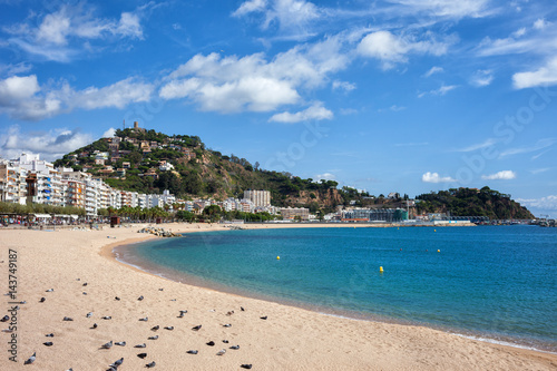 Beach in Blanes Seaside Resort Town on Costa Brava in Spain