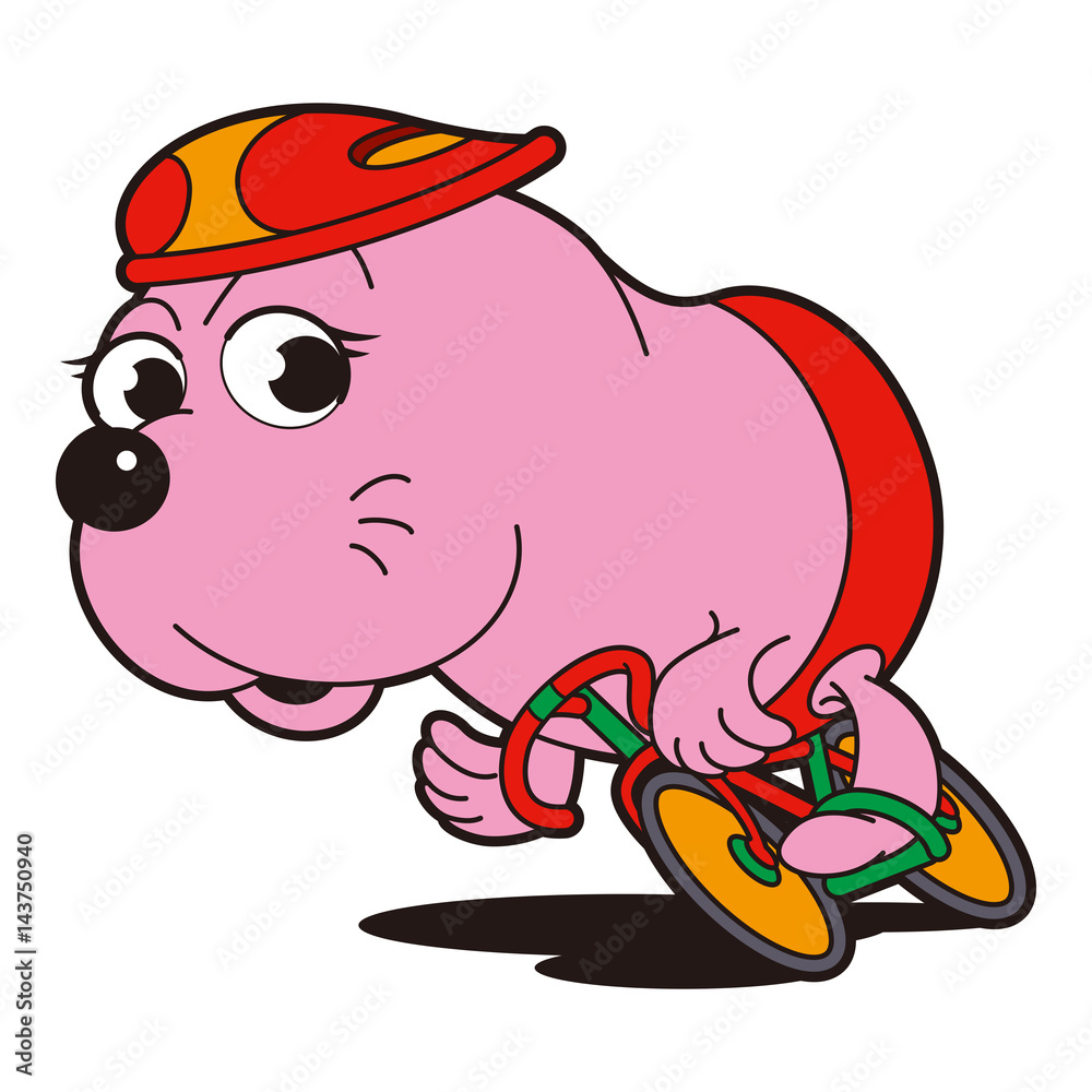競輪選手キャラクター 競輪 自転車競技 アザラシ競輪 Stock Illustration Adobe Stock