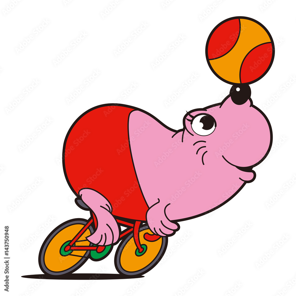 競輪選手キャラクター 競輪 自転車競技 アザラシ競輪 Stock Illustration Adobe Stock
