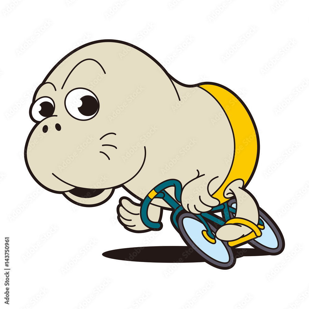 Fototapeta premium 競輪選手キャラクター、競輪、自転車競技、アザラシ競輪