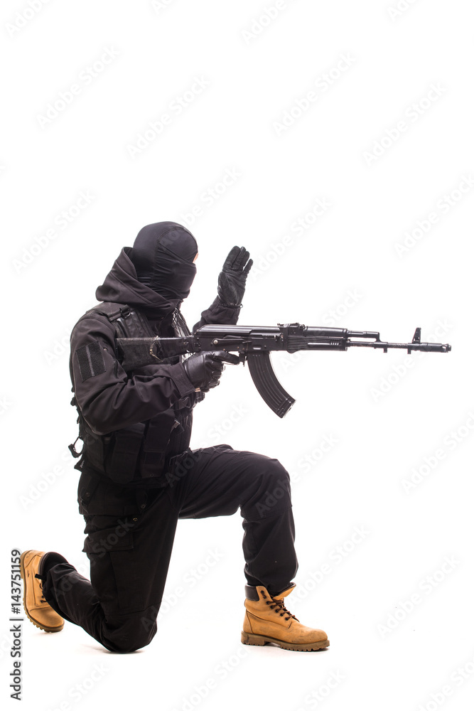 army soldier man portrait show sign to move on studio isolated on white background army soldier man portrait show sign to move on studio isolated on white background