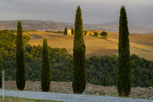 Autumn landscape of the most picturesque part of Tuscany  val d orcia valley