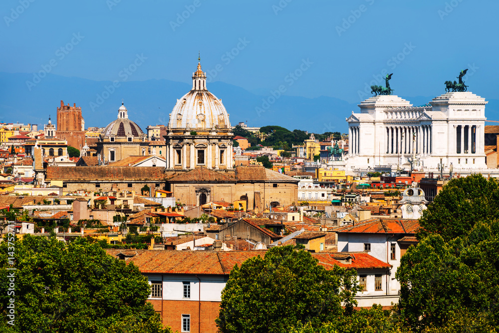 Rome, Italy. Aerial view of historical center