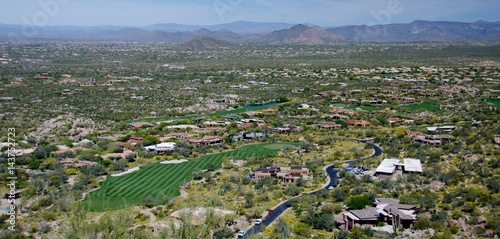 Canvas Print Panorama of Happy Valley  shot from Pinnacle  Peak trail