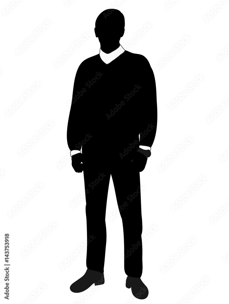 Vector black and white silhouette man illustration costs Stock Vector