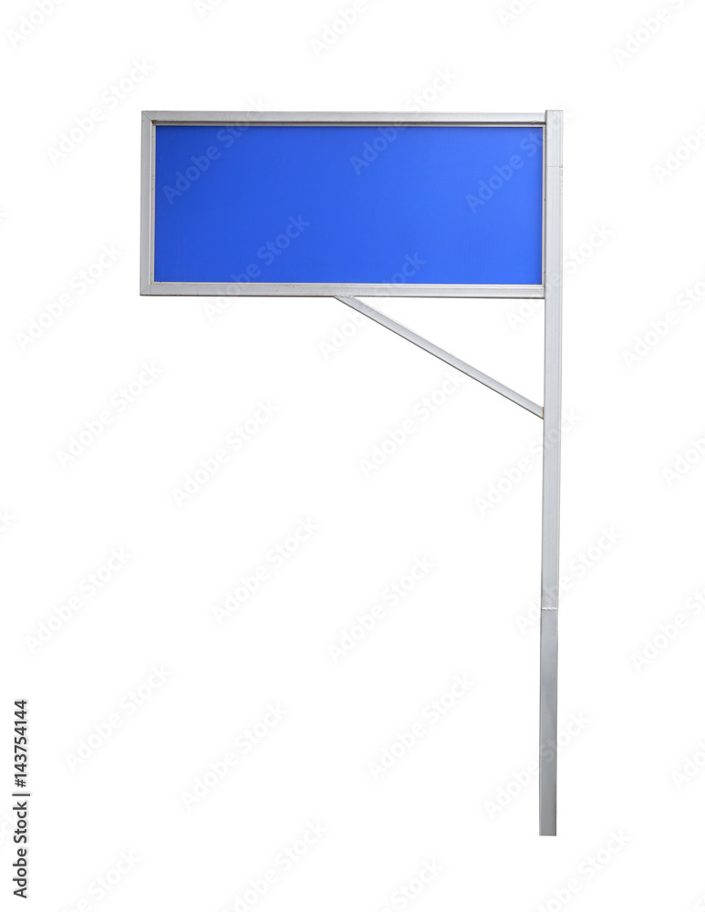 blue advertising board isolated on white background. blue advertising board isolated on white background.