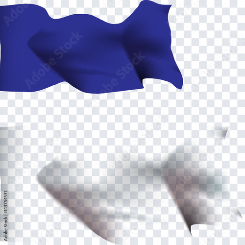 Transparent flag waving in the wind. Design element