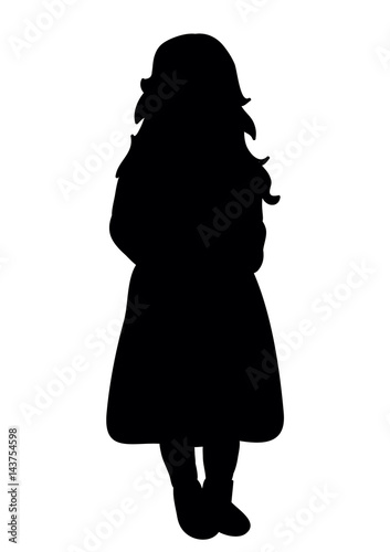 Black silhouette child vector