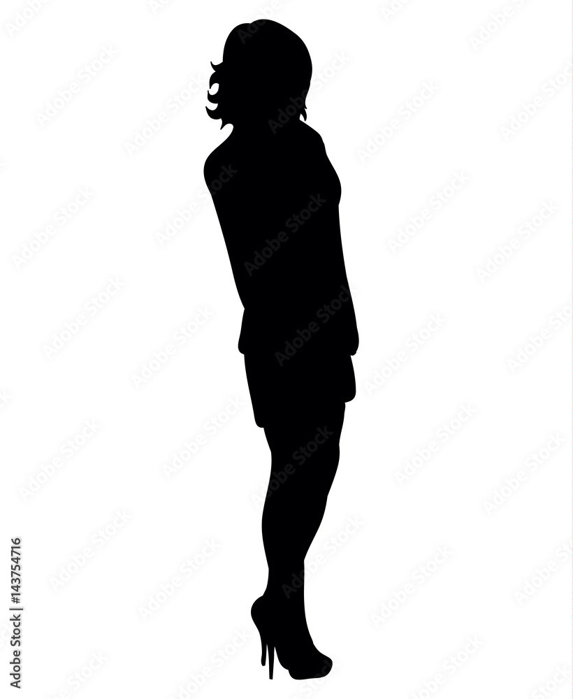Black silhouette of woman posing