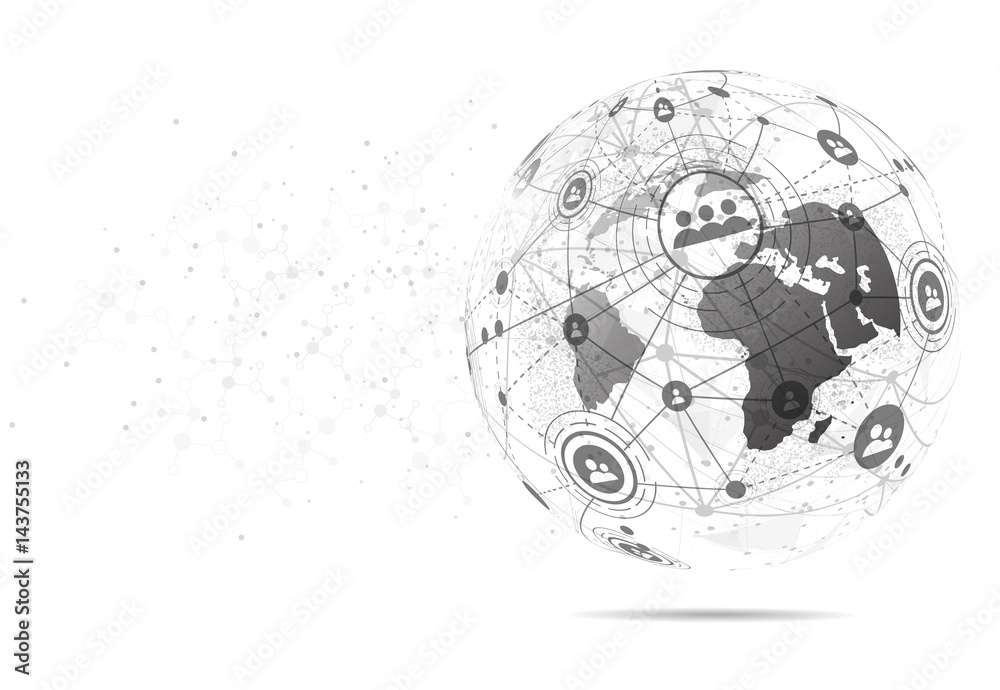 World map point, line, composition, representing the global, Global network connection,international meaning. World map point, line, composition, representing the global, Global network connection,international meaning.