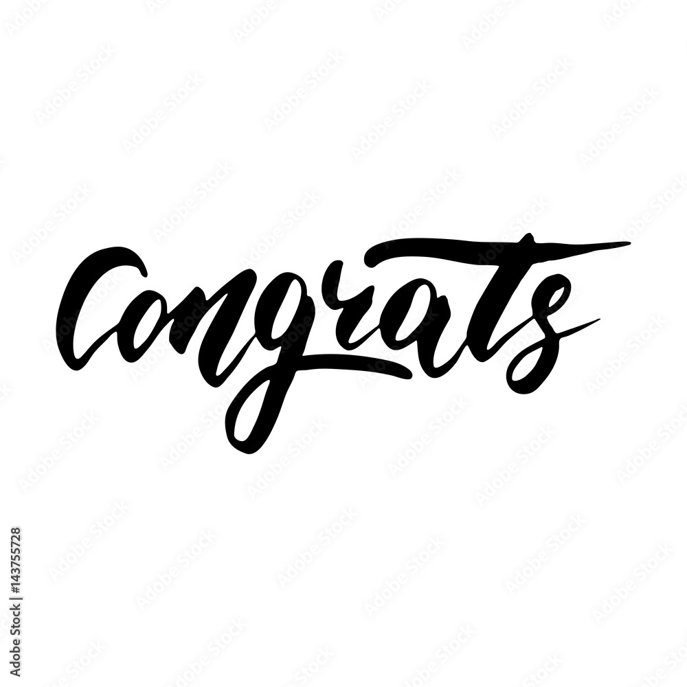 Congrats - hand drawn lettering, modern brush pen calligraphy Congrats - hand drawn lettering, modern brush pen calligraphy